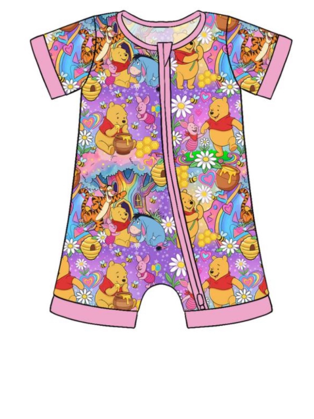 Disney Winnie the Pooh Purple & Pink Short Sleeve shortie